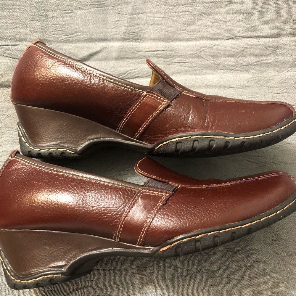 Bjorndal Noelle Leather round toe semi wedge shoe